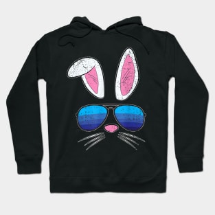 Easter Bunny Sunglasses Cute Rabbit Face Spring Hoodie